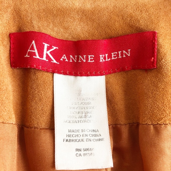 Anne Klein Collared Leather Jacket Burnt Orange - Picture 7 of 8